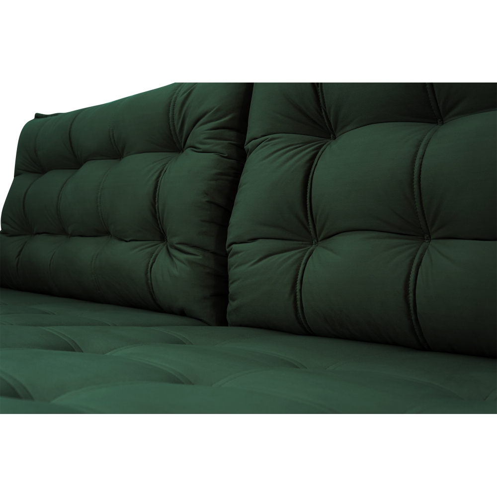 Foto 8 - Sofá 5 Lugares Retrátil e Reclinável com Pillow 14cm Espuma D33 Duque 2,70m Veludo Premium Verde Esmeralda