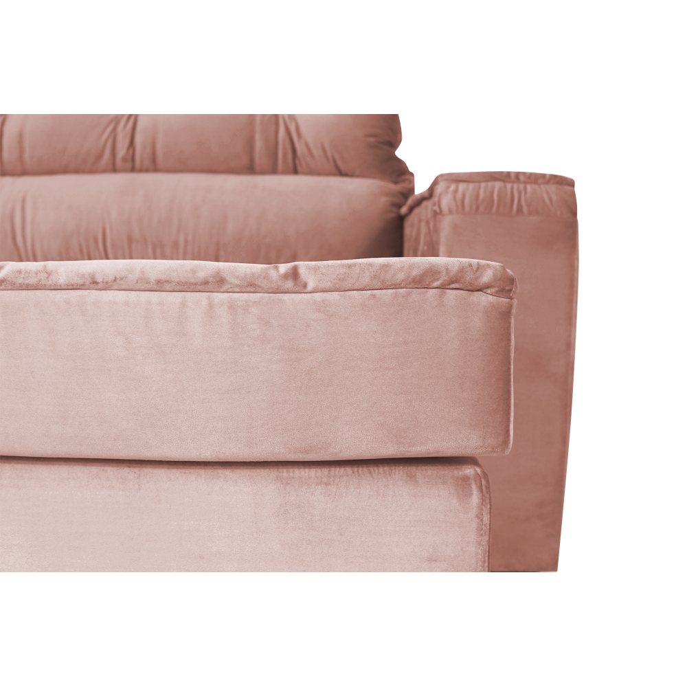 Foto 8 - Sofá 4 Lugares Retrátil E Reclinável Com Pillow e Molas Ensacadas 2,30m Atlas Veludo Premium Rosê