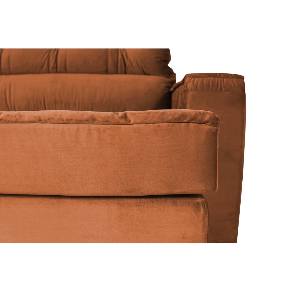 Foto 6 - Sofá 4 Lugares Retrátil E Reclinável Com Pillow e Molas Ensacadas 2,30m Atlas Veludo Premium Caramelo