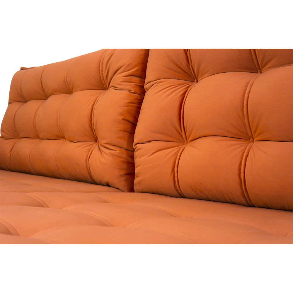 Foto 7 - Sofá 5 Lugares Retrátil e Reclinável com Pillow 14cm Espuma D33 Duque 2,70m Veludo Premium Caramelo