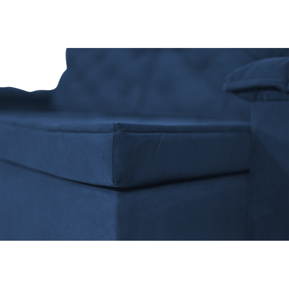 Foto 5 - Sofá 4 Lugares Retrátil E Reclinável Com Pillow Ônix 2,20m Veludo Azul Marinho